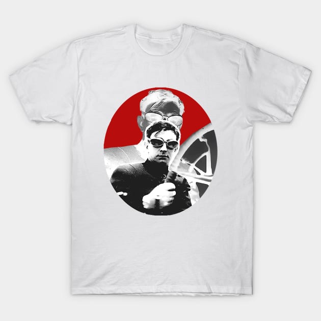 Racer boy with car racing goggles T-Shirt by Marccelus